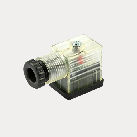 Konektor elektrik transparent me LED 24V për bobina 22mm