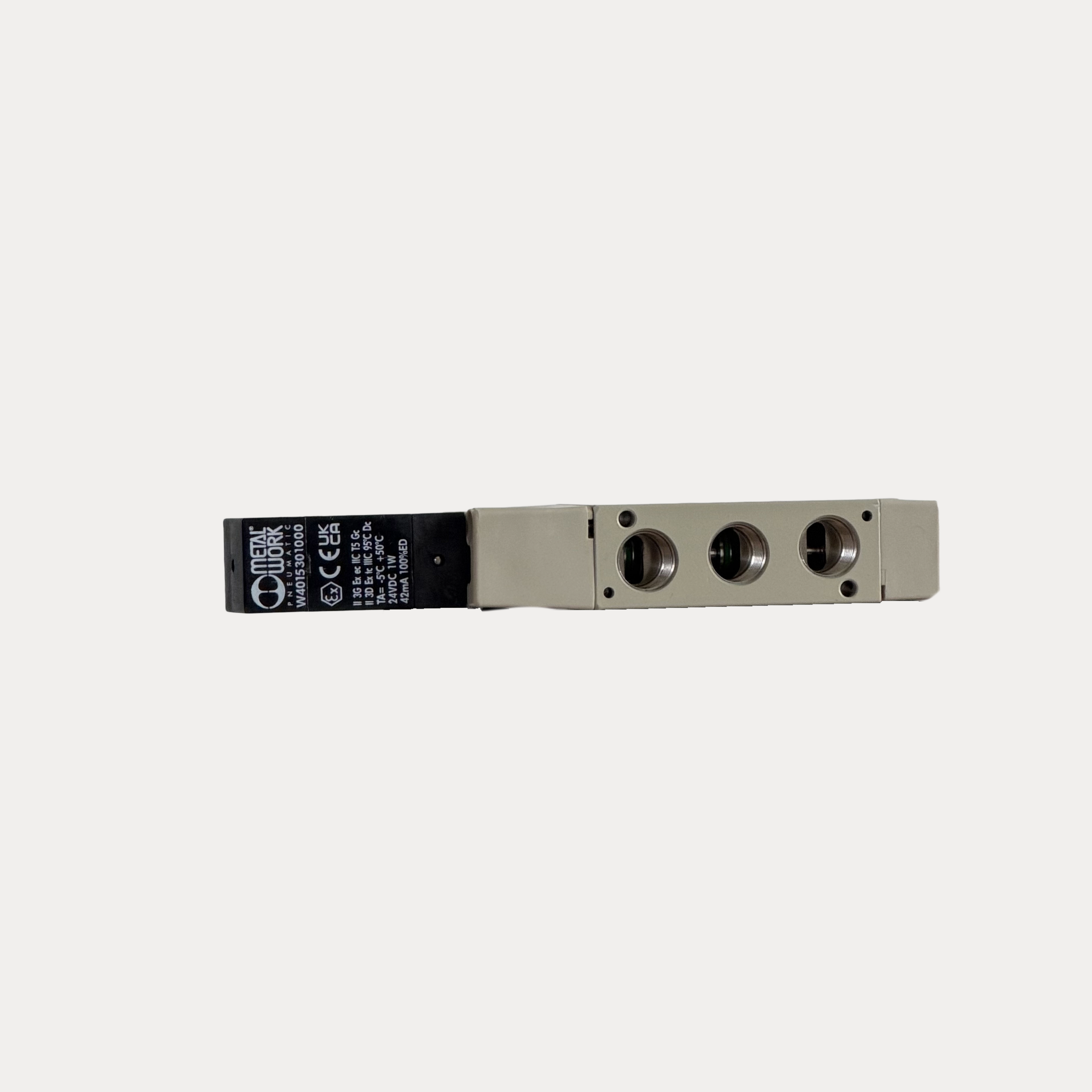Valvulë Mach 16 elektro-pneumatike 1/4" 5/2 monostabile me spirale pneumatike dhe bobinë 24VDC